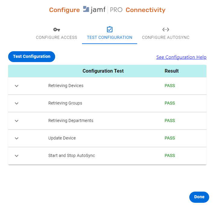 Test configuration: Jamf Pro